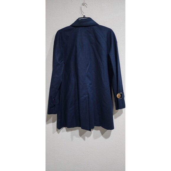 Jones New York Signature Swing Coat Womens S Navy Blue Stretch Pockets Snap EUC - Picture 5 of 15